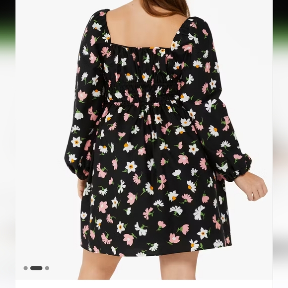 KATE SPADE ♠️ FLORAL BLACK DRESS SIZE XSMALL - Picture 2 of 2